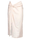 Holy Caftan Woman Midi Skirt Light Pink Size 10 Linen