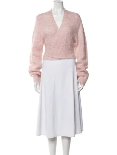Pre-owned Holzweiler Alpaca V-neck Sweater In Pink