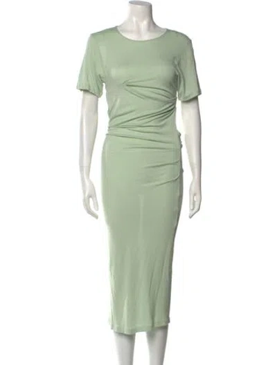 Pre-owned Holzweiler Bateau Neckline Midi Length Dress In Green