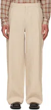 Holzweiler Beige Alex One Pleat Trousers In Ecru 1001