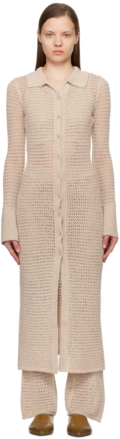 Holzweiler Beige Cenci Midi Dress In 1006 Sand Mix