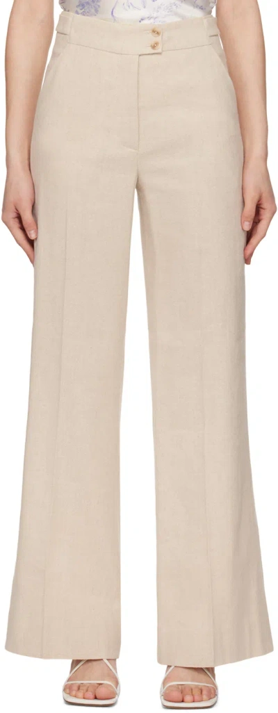 Holzweiler Beige Ella Trousers In 1001 Ecru