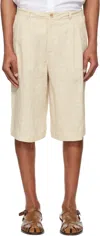 Holzweiler Beige Lino Linen Mix Shorts In Sand 1002