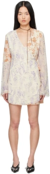 Holzweiler Beige Patchwork Minidress In 1050 Multicolor