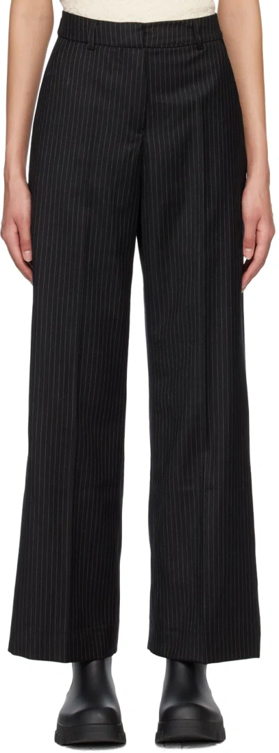Holzweiler Black Bottomsup Trousers In 1063 Black Stripe
