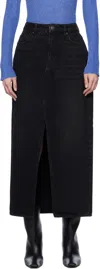 Holzweiler Black Slim Fit Denim Maxi Skirt In 1051 Black