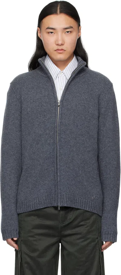 Holzweiler Blue Atlantic Wool Cardigan In Blue 1354