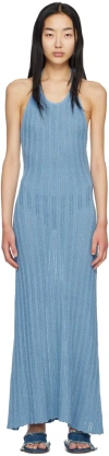 Holzweiler Halterneck Knitted Midi Dress In 1354 Blue