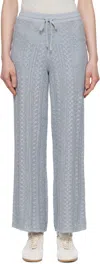 Holzweiler Blue Kelp Crochet Trousers In 1369 Blue Mix