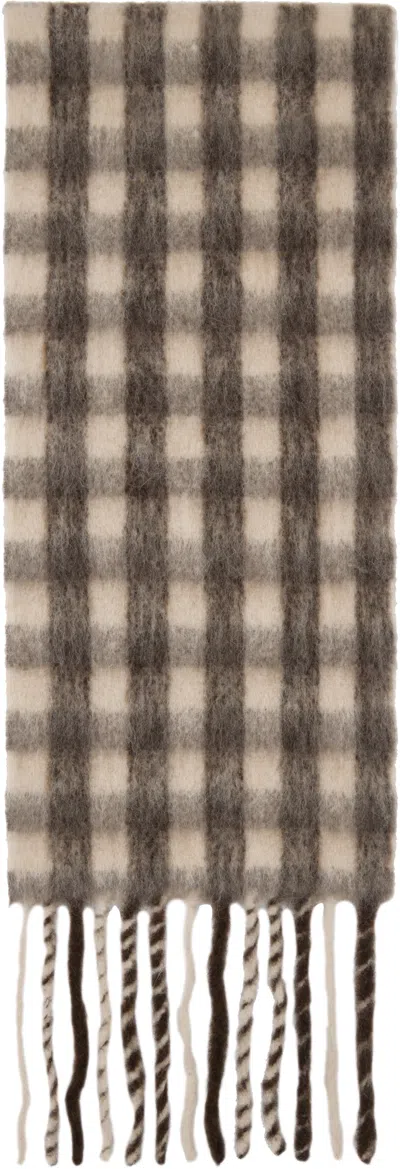 Holzweiler Brown & Beige Aster Check Scarf In Brown Check1110