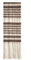 Holzweiler Womens Brown Chk Aster Open Tassels Check-print Wool-blend Scarf In 1110 Brown Check