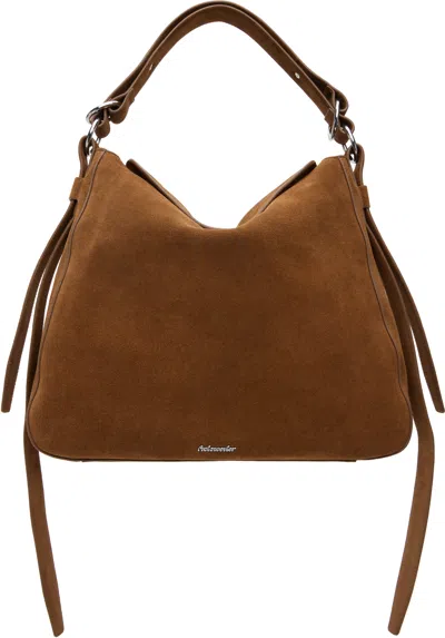Holzweiler Brown Bud Slouchy Suede Bag In Gold