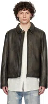 Holzweiler Brown Cillian Leather Jacket In Dk. Brown 1105