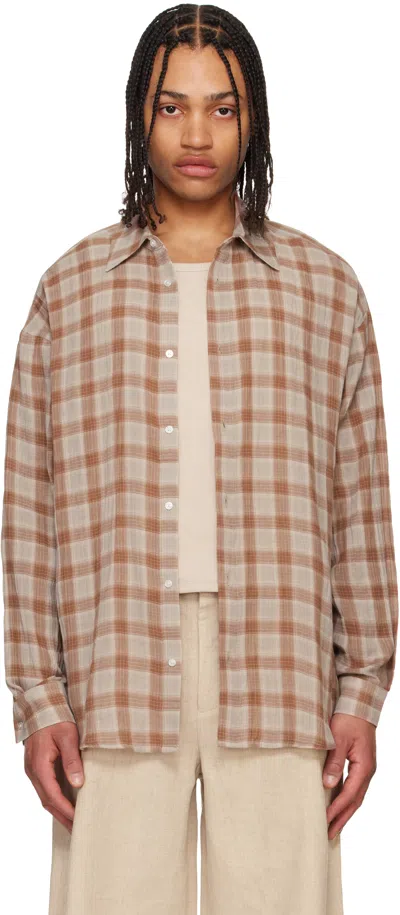 Holzweiler Brown Elja Check Shirt In Brown Check 1110
