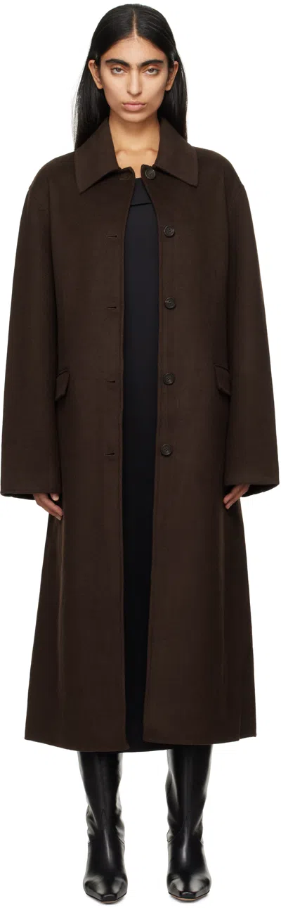 Holzweiler Brown Felsa Wool Coat In 1105 Dk. Brown