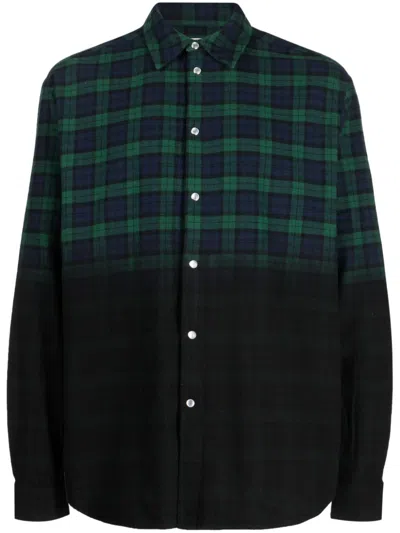 Holzweiler Check-pattern Cotton Shirt In Green