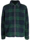 Holzweiler Checkered Recycled Polyester Shirt Jacket In Green