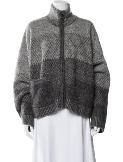 Pre-owned Holzweiler Colorblock Pattern Mock Neck Sweater W/ Tags In Gray