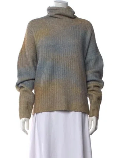 Pre-owned Holzweiler Colorblock Pattern Turtleneck Sweater In Yellow