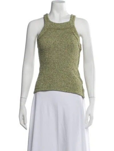 Pre-owned Holzweiler Crew Neck Sleeveless Top In Green