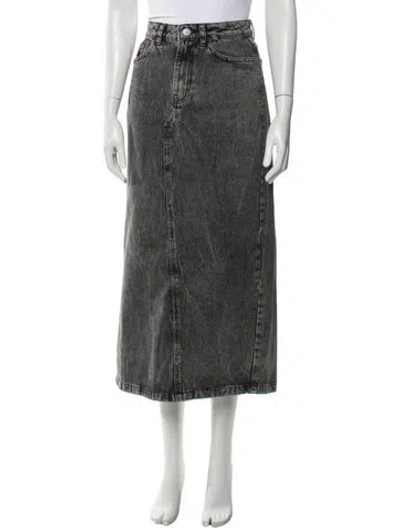 Pre-owned Holzweiler Distressed Accents Midi Length Skirt In Gray