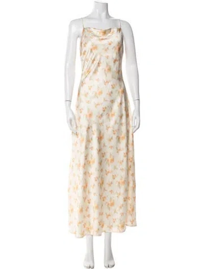 Pre-owned Holzweiler Floral Print Long Dress In Yellow