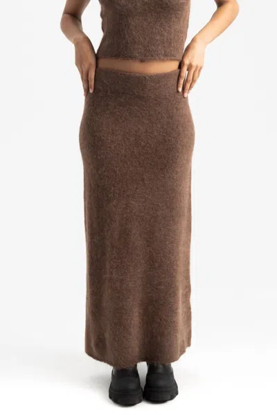 Holzweiler Fure Soft Fluffy Skirt In Dark Brown
