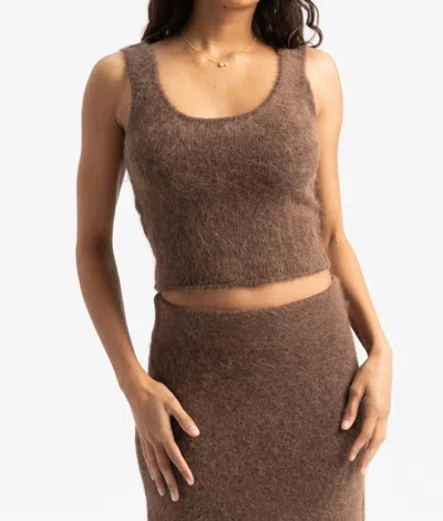 Holzweiler Fure Soft Fluffy Top In Dark Brown