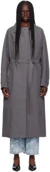Holzweiler Gray Elsa Trench Coat In 1054 Dk. Grey