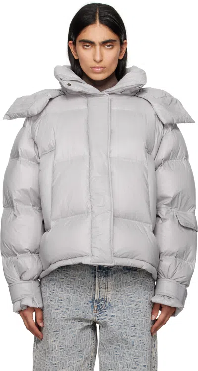 Holzweiler Gray Steilia Short Down Jacket In 1052 Lt. Grey
