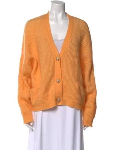 Pre-owned Holzweiler Kid Mohair V-neck Sweater In Orange