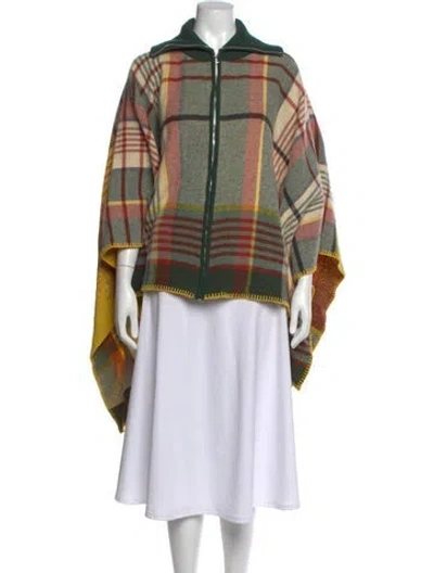 Pre-owned Holzweiler Lambswool Plaid Print Sweater In Green
