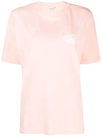 Holzweiler Logo-print Organic Cotton T-shirt In Pink