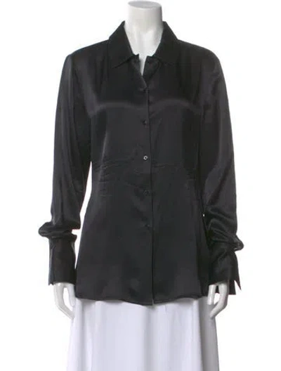 Pre-owned Holzweiler Long Sleeve Button-up Top In Black