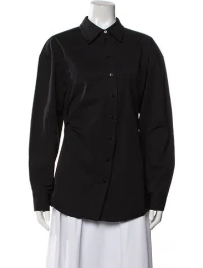 Pre-owned Holzweiler Long Sleeve Button-up Top In Blue