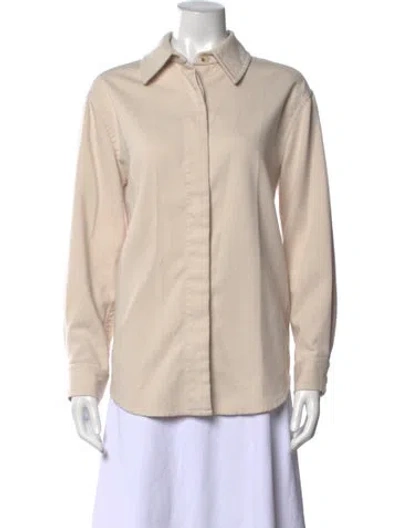 Pre-owned Holzweiler Long Sleeve Button-up Top In Neutral