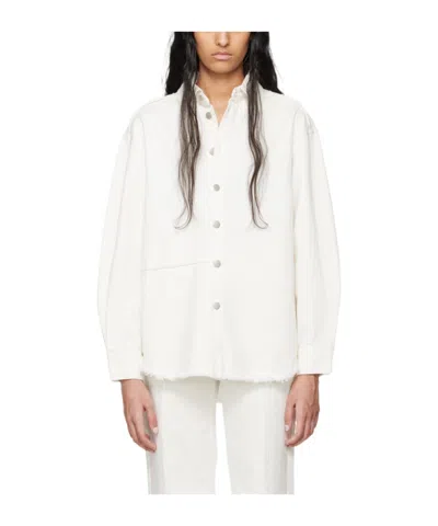 Holzweiler Long-sleeved Denim Shirt In White