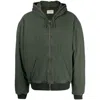 Holzweiler Loken Padded Zip-up Hoodie In Green