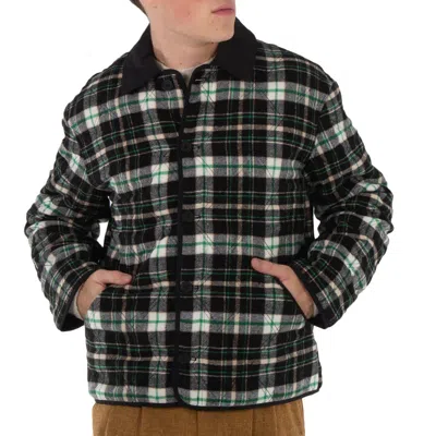 HOLZWEILER MEN'S GREEN MIX GOMEZI CHECK COMBAT JACKET