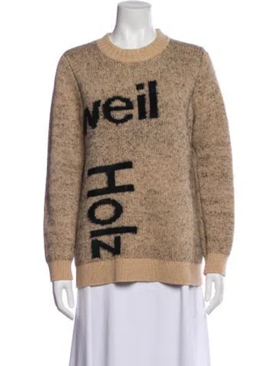 Pre-owned Holzweiler Merino Wool Printed Sweater In Neutral
