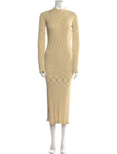 Pre-owned Holzweiler Mock Neck Long Dress In Neutral