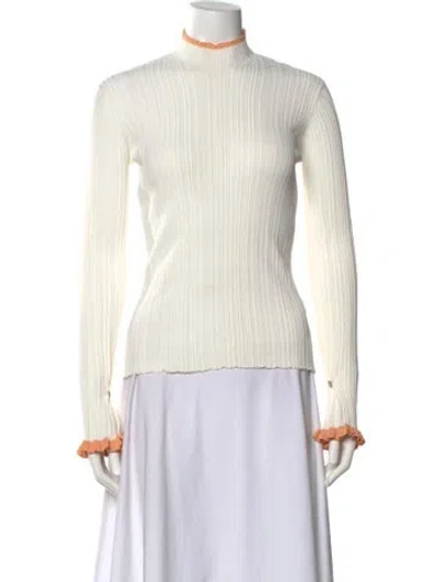 Pre-owned Holzweiler Mock Neck Long Sleeve Top In Neutral