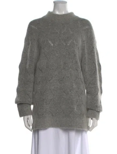 Pre-owned Holzweiler Mock Neck Sweater In Gray