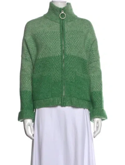 Pre-owned Holzweiler Mock Neck Sweater In Green