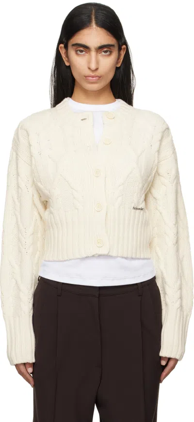 Holzweiler Off-white Chunky Cable Cardigan In 1001 Ecru