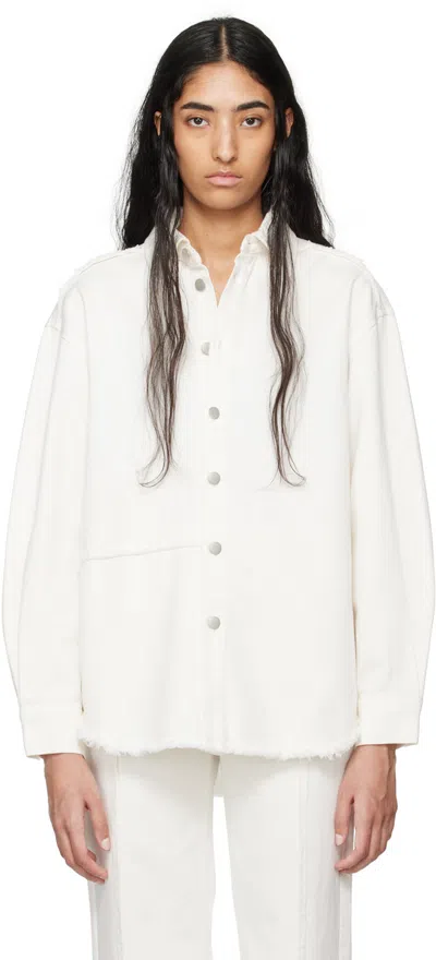 Holzweiler Off-white Dina Denim Shirt In 1000 White