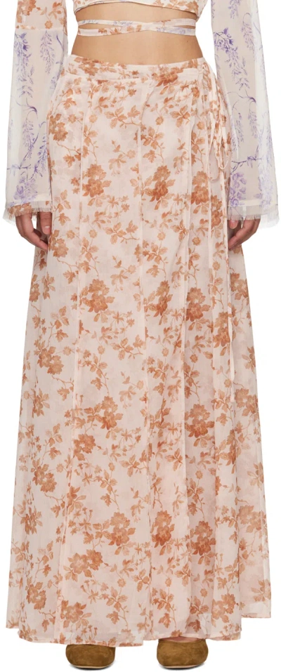 Holzweiler Off-white Ivy Maxi Skirt In 1111 Brown Mix