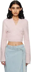 Holzweiler Pink Wrap Cardigan In 1453 Pink
