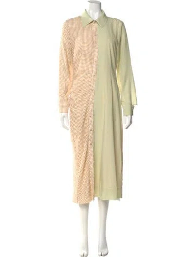 Pre-owned Holzweiler Plaid Print Long Dress In Multi