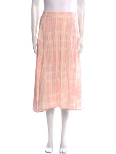Pre-owned Holzweiler Plaid Print Midi Length Skirt In Pink